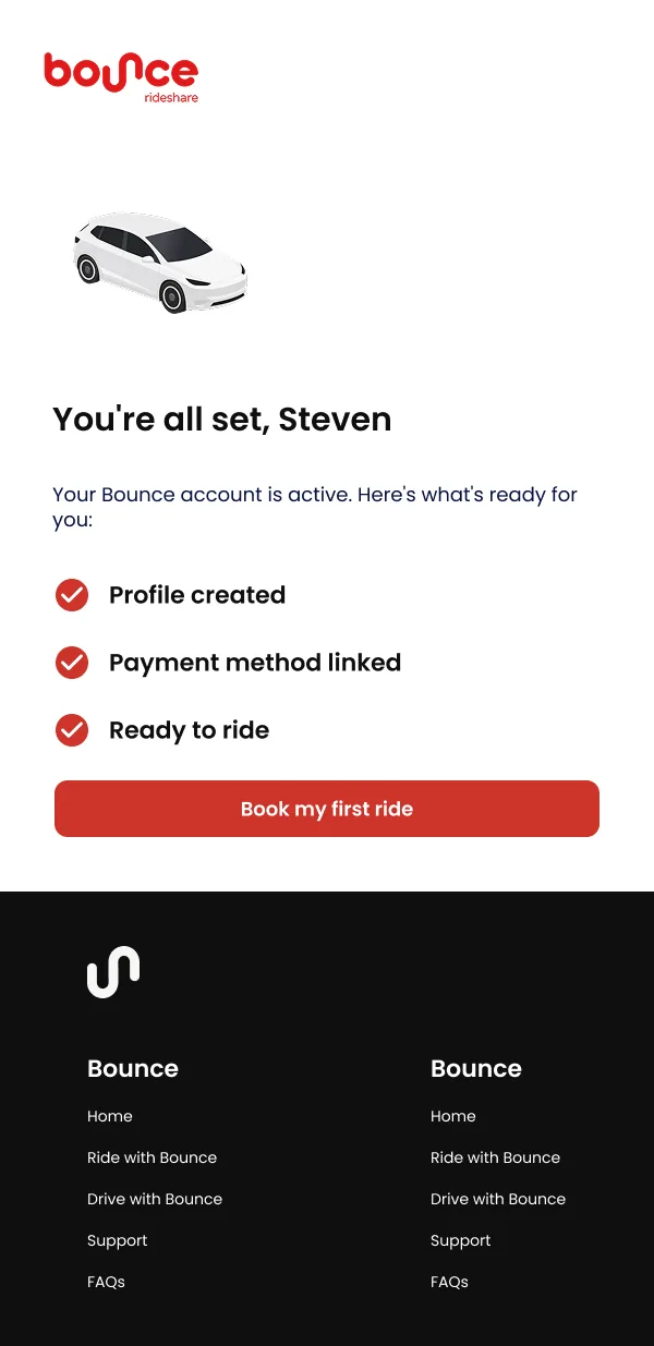 Bounce email: trip receipt