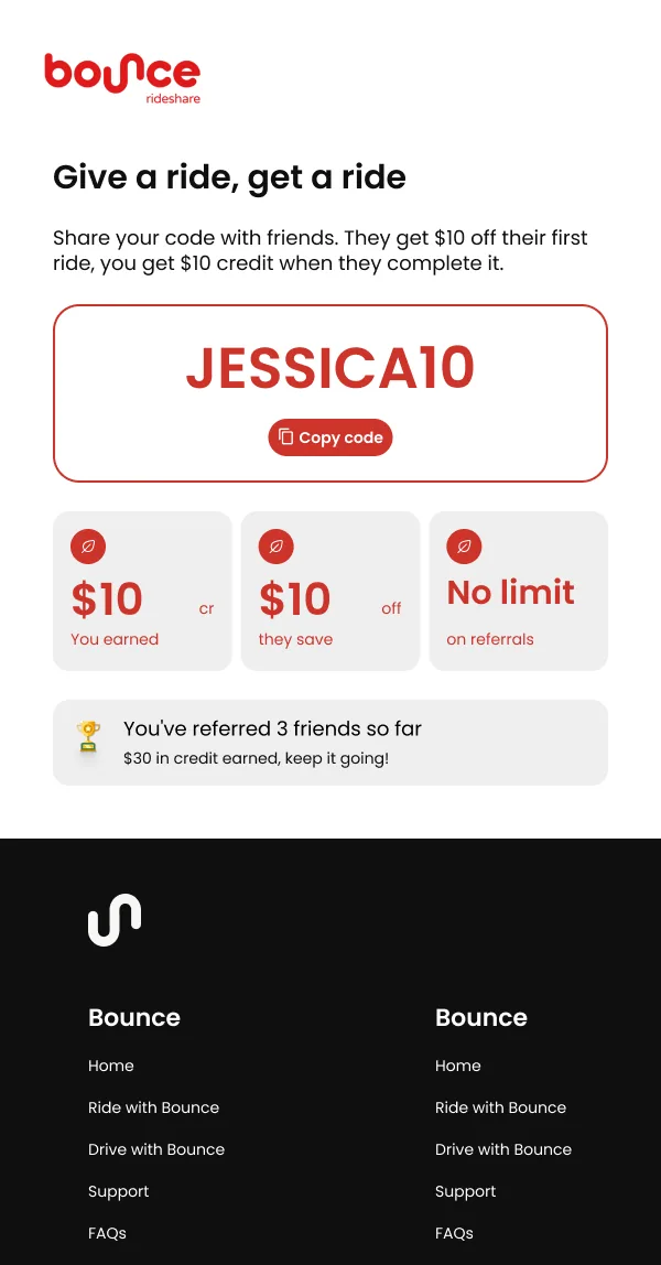 Bounce email: referral