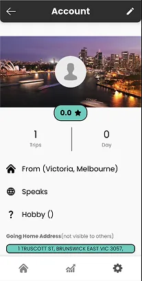 Old Bounce driver app screen: account
