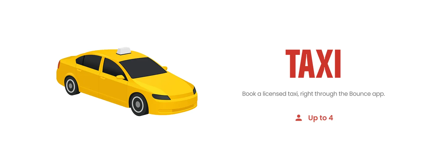 Bounce Taxi: licensed taxis