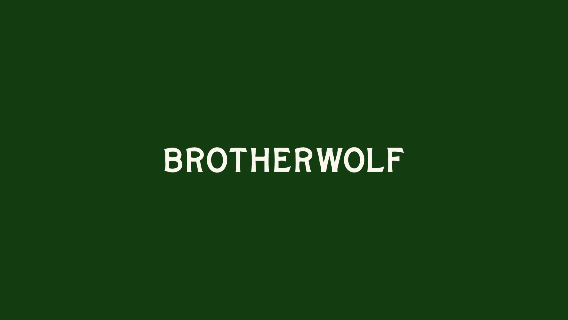 Brotherwolf green business card with the wordmark