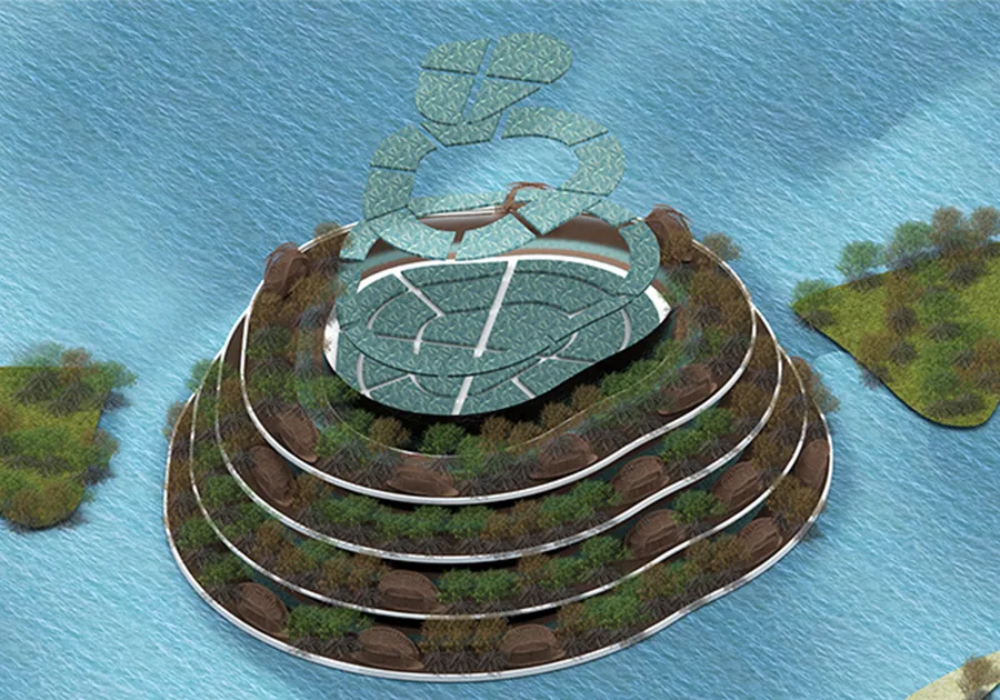 Aerial islands view
